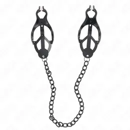 KINK Japanske Djetelina Stege za Bradavice sa Crnim Lancem 30cm - Podesivi Metalni Dizajn
