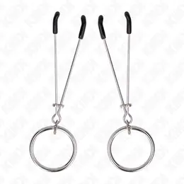 Kink Thin Adjustable Nipple Clamps with O-Ring 7 cm - Sleek Metal Design