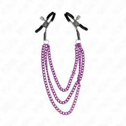 KINK Set Stege za Bradavice sa Trostrukim Lancem Ljubičaste Podesive 20/23/28 cm