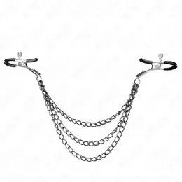 KINK Podesive Stege za Bradavice sa Trostrukim Lancima Crne 20/23/28cm