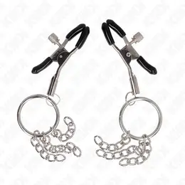 KINK O-Ring Podesiva Stega za Bradavice sa Lancem Srebrna 6 cm - Preciznost od Nerđajućeg Čelika