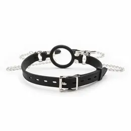 OHMAMA Ring Gag with Chains & Adjustable Nipple Clamps - Stainless Steel