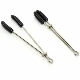 OHMAMA Metallic Silver Adjustable Nipple Clamps Nickel-Free Design