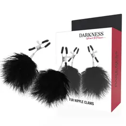 Darkness podesive stezaljke za bradavice sa ukrasnim pom-pom detaljima, crne