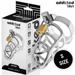 Addicted Toys Silver Lock Metal Chastity System S - Secure Cage Design