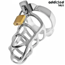 Addicted Toys Silver Lock Metal Chastity System S - Secure Cage Design
