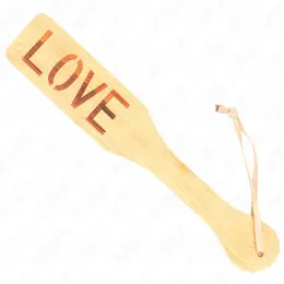 KINK Bambusova paleta LOVE 32x5.5cm - gravirani alat za udarce, prirodno drvo