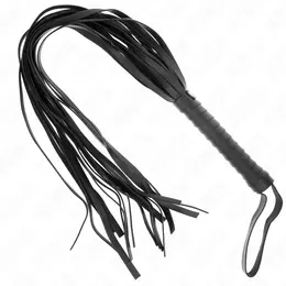 KINK Short Handle Long Tail Whip 70 cm - Black Leather Impact Tool