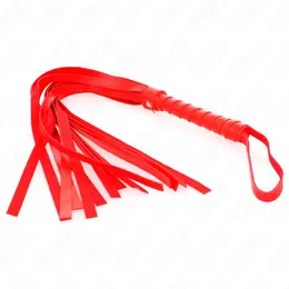 KINK Jednostavni crveni bič 45 cm - izdržljiva veštačka koža, ergonomska ručka