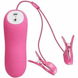 Baile Romantic Wave Adjustable Vibrating Clamps with Electroshock Fuchsia