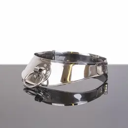 METAL HARD Ograničavajuća Ogrlica od Nerđajućeg Čelika sa Prstenom, 12.5cm, Hromirani Završni Sloj