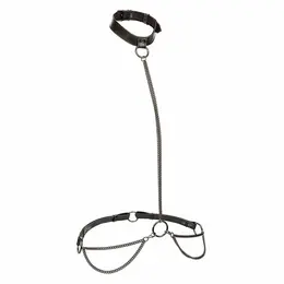 CalExotics Euphoria Lančani Halter i Povodac Plus Size - Velvet i Veganska Koža