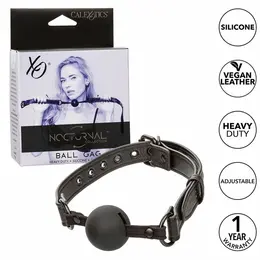 CalExotics Nocturnal Silikonski Kuglasti Gag Crni - Podesivo Udobno Prianjanje