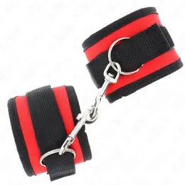 KINK Podesive Najlonske Lisice za Ručne Zglobove Crveno-Crne 18-35 cm x 6 cm
