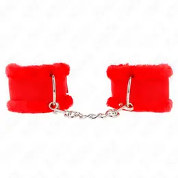 KINK Podesive Krznené Lisice za Ručne Zglobove Crvene 17-31 cm x 7 cm