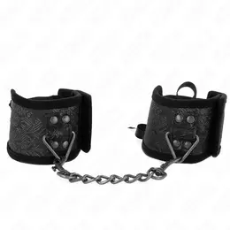 KINK Scandal lisice za ruke, crne, čipkane, premium podesive, 24.5x6.5 cm