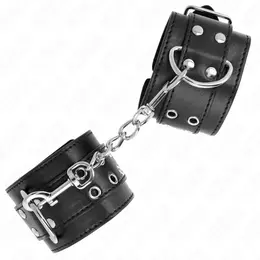 KINK Podesive lisice sa duplom kopčom, crne, 19-26 cm