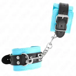 KINK Podesive plave lisice za ruke sa mekanom krznom postavom, 20-28 cm