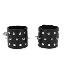 KINK Punk lisice za ruke sa dekorativnim zakovicama, 25x6 cm, crne