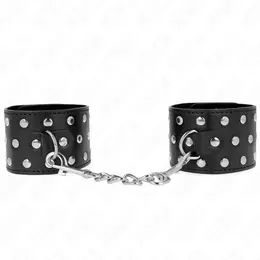 KINK Punk podesive lisice za ruke, 19-24 cm, crna veganska koža