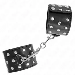 KINK Punk podesive lisice za ruke, 19-24 cm, crna veganska koža