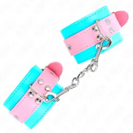 KINK Cute podesive lisice za ruke, plavo-roze, 16-28 cm x 5 cm
