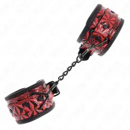 KINK Dijamant uzorak podesive lisice za ruke, tamno crvene, 17-26 cm x 5.5 cm