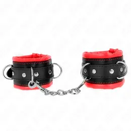 KINK Teške lisice za ruke sa crvenom krznom postavom, podesive, 20-30 cm x 6 cm