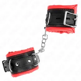 KINK Teške lisice za ruke sa crvenom krznom postavom, podesive, 20-30 cm x 6 cm