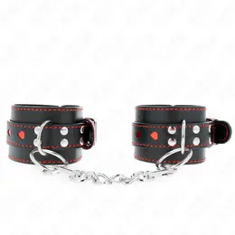KINK Podesive crne trake za ruke sa crvenim srcem, 21-28 cm x 5.5 cm