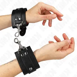 KINK Podesive lisice za ruke sa bravom, crne, 21-28 cm x 5.5 cm, sigurno prijanjanje