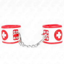 KINK Mini Nurse podesive lisice za ruke, 18-23 cm x 5 cm - crna veganska koža
