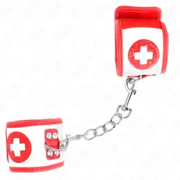 KINK Mini Nurse podesive lisice za ruke, 18-23 cm x 5 cm - crna veganska koža