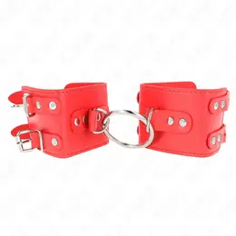 KINK Fiksne podesive crvene lisice za ruke sa zakovicama, 17-22 cm x 6.5 cm
