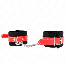 KINK Najlonske lisice za ruke, crno-crvene, podesive, 19-24 cm x 5.5 cm