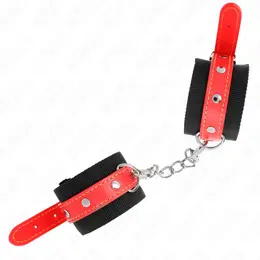 KINK Najlonske lisice za ruke, crno-crvene, podesive, 19-24 cm x 5.5 cm