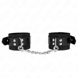 KINK Najlonske lisice za ruke, crne, podesive sa kožnim kaišem, 19-29 cm
