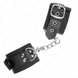 KINK Najlonske lisice za ruke, crne, podesive sa kožnim kaišem, 19-29 cm