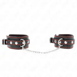 KINK Podesive lisice za ruke, crne sa crvenom postavom, 14-24 cm x 3.5 cm