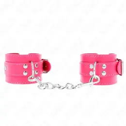 KINK Wrist Restraints Raspberry Rose - Adjustable Vegan Leather 20-28 cm