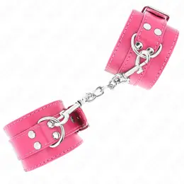 KINK Wrist Restraints Raspberry Rose - Adjustable Vegan Leather 20-28 cm