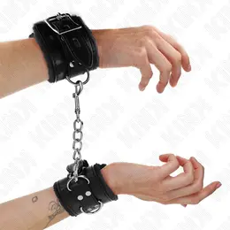 KINK Fur-Lined Adjustable Wrist Restraints Black 17-29cm x 6cm