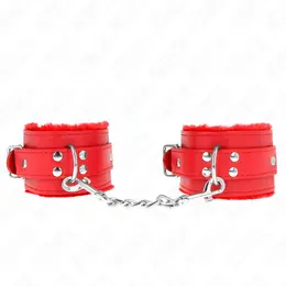 KINK Podesive lisice za ruke sa krznom Crvene 17-29 cm Premium udobnost