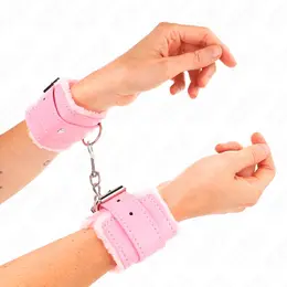 KINK Podesive lisice za ruke sa krznom Roze 17-29cm Premium udobnost