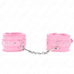 KINK Premium podesive lisice za ruke sa krznom Roze 17-29cm
