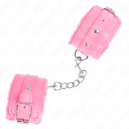 KINK Premium podesive lisice za ruke sa krznom Roze 17-29cm