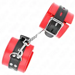 KINK Podesive lisice za ruke Crveno-crne 17-28cm Sigurno pristajanje Podstavljene lisice
