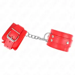 KINK Podesive crvene lisice za ruke sa 3 D-prstena 17.5-25cm x 6cm