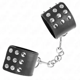 KINK Podesive crne lisice za ruke sa kopcanjem na zakopcavanje 19-24cm x 5.5cm