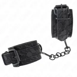 KINK Tamne cipkane podesive lisice za ruke Crne 19-26 cm Elegantna obuzdavajuca lisica